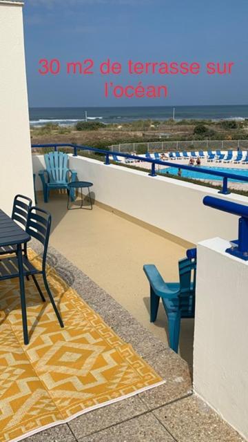 Bleu Marine Vue Ocean, 2 Chambres, Terrasse 30M2, Parking Privatif Et Piscine En Ete Lacanau Eksteriør bilde
